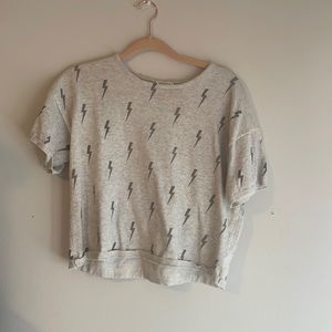 Womens S Storia crop grey lightning bolt top